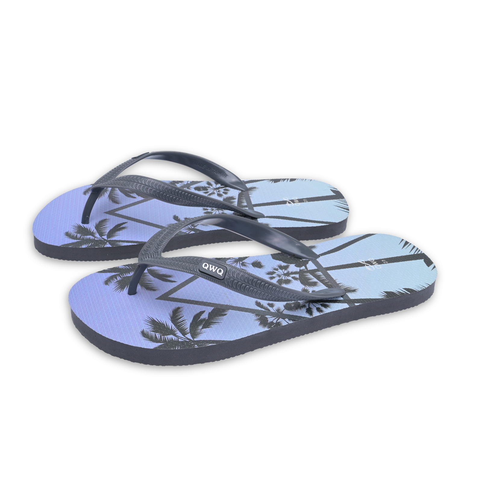 coco beach 淺灰色 插圖男款夾腳拖鞋 海灘風格款 Joyful 就苡系列