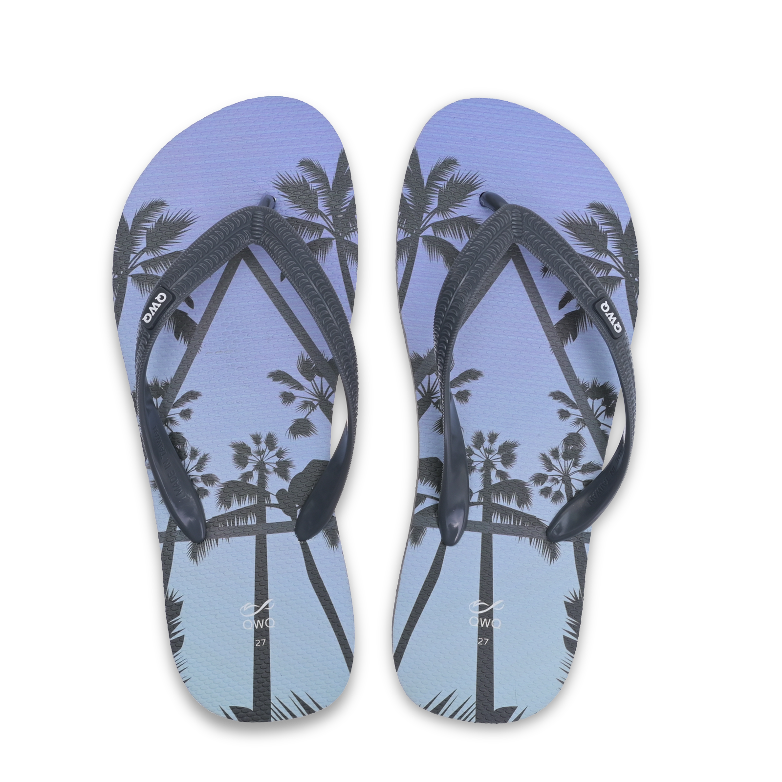 coco beach 淺灰色 插圖男款夾腳拖鞋 海灘風格款 Joyful 就苡系列