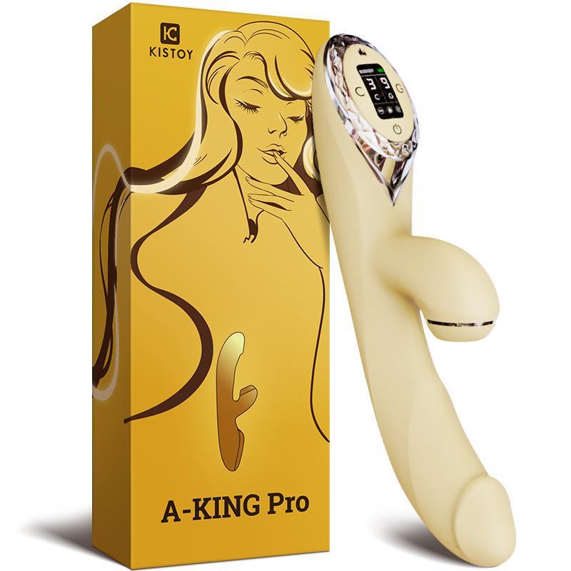 Kisstoy A-King Pro 秒愛浪潮 吸吮加溫按摩棒 - 黃色