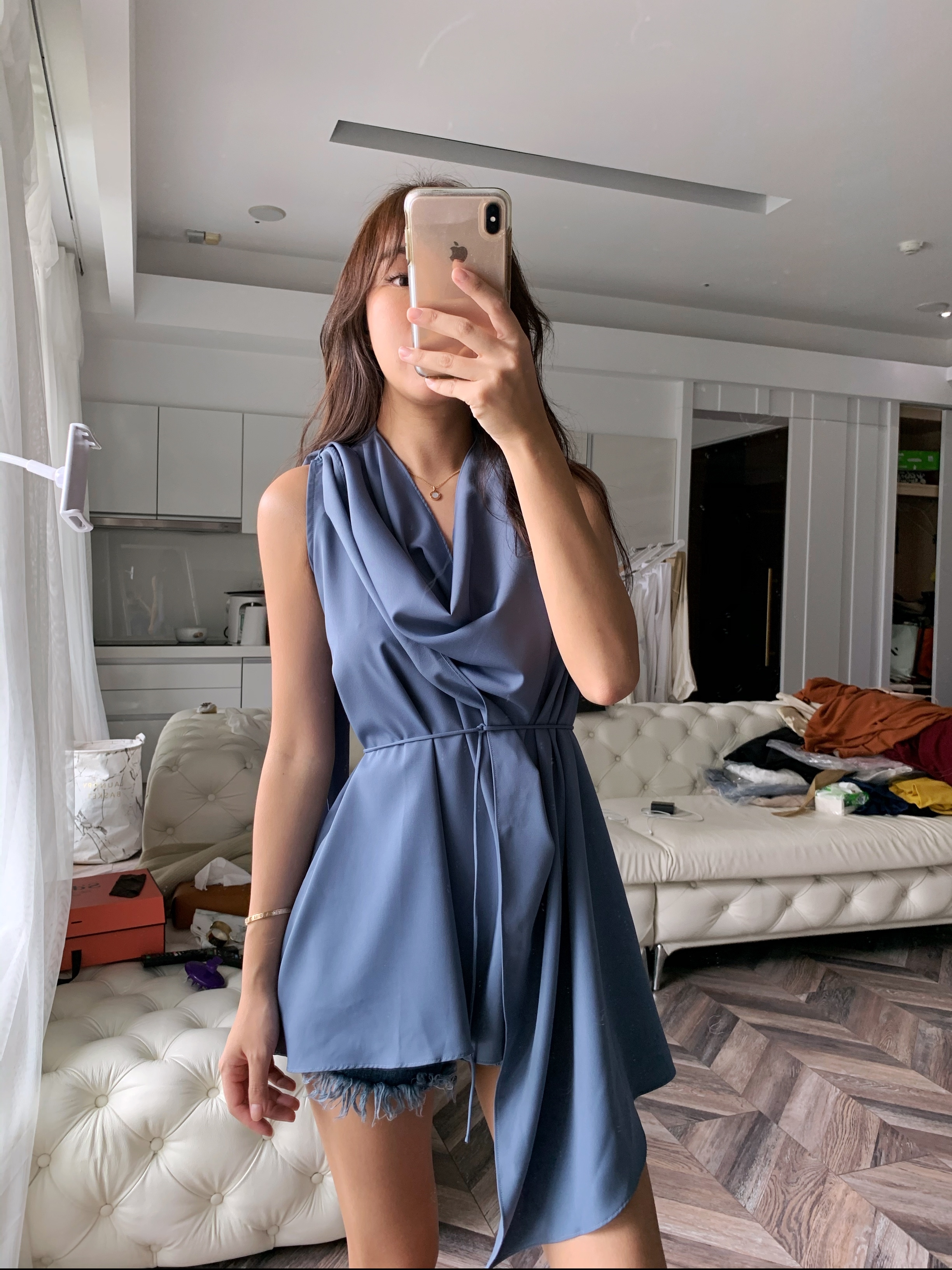 Erato 氣質一片式綁繩垂墜感上衣