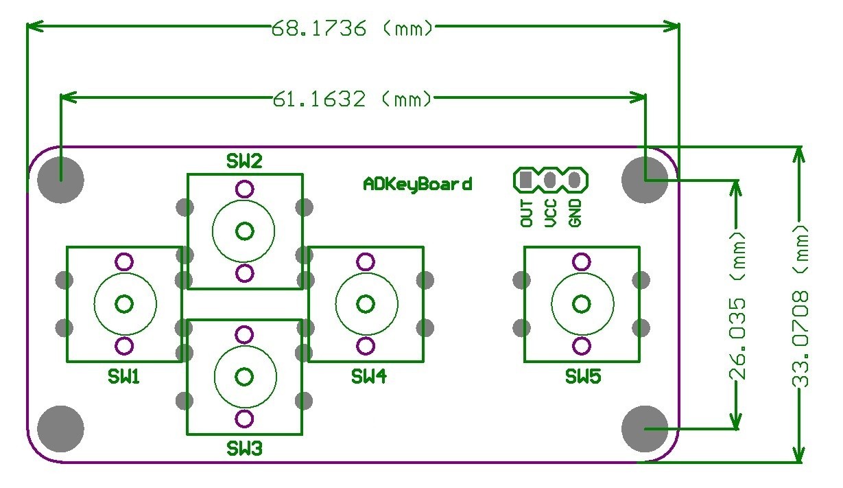 五鍵按鈕模組 keyboard