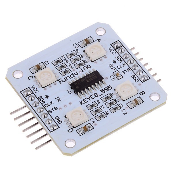 白色RGB 5V 4xsmd 5050 LED 光模組(相容Arduino)