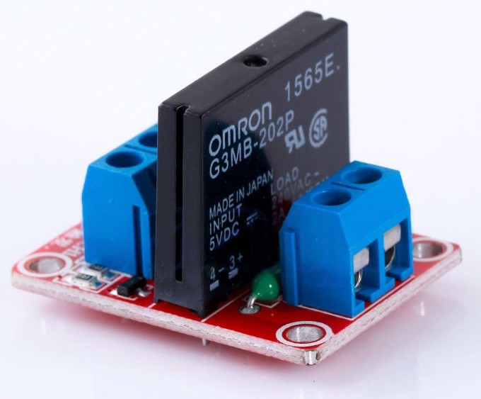 單路固態繼電器(紅色) (相容Arduino/5V DC供電/低電平觸發/繼電器模組)