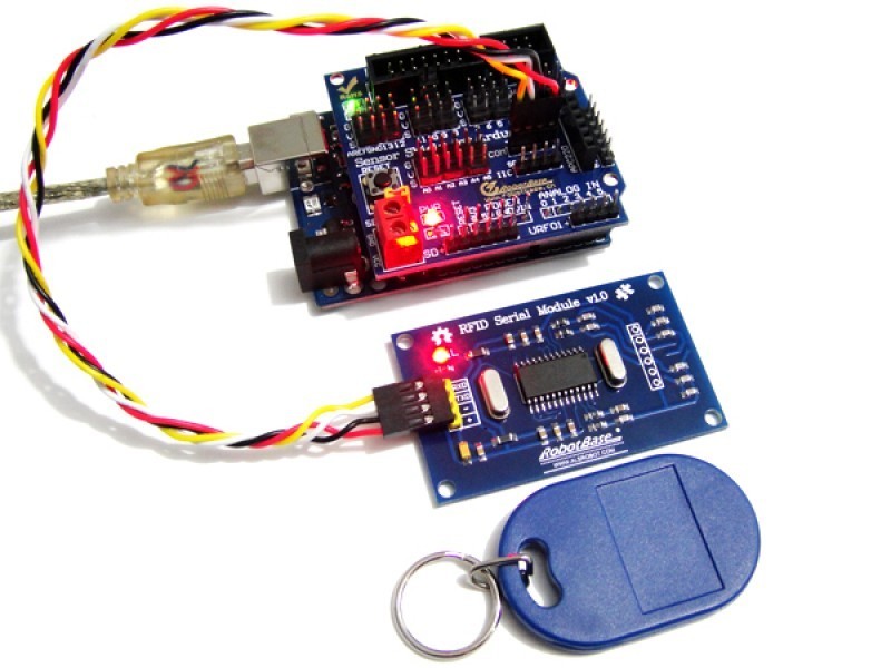 Arduino RFID 串口模塊 V1.0 (送感應卡+連接線)