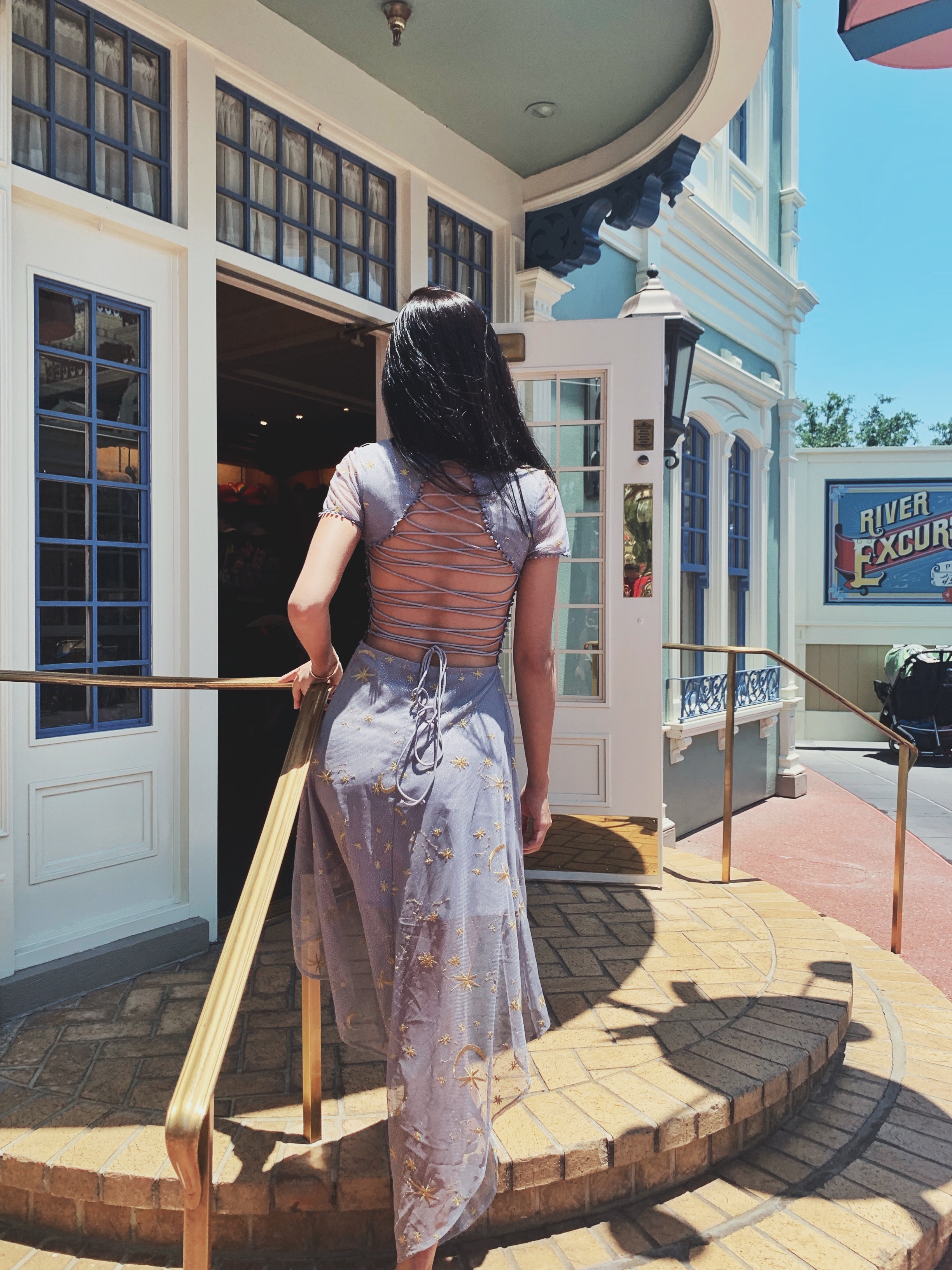 All the stars 滿天星刺繡 無限綁繩雪紡洋裝