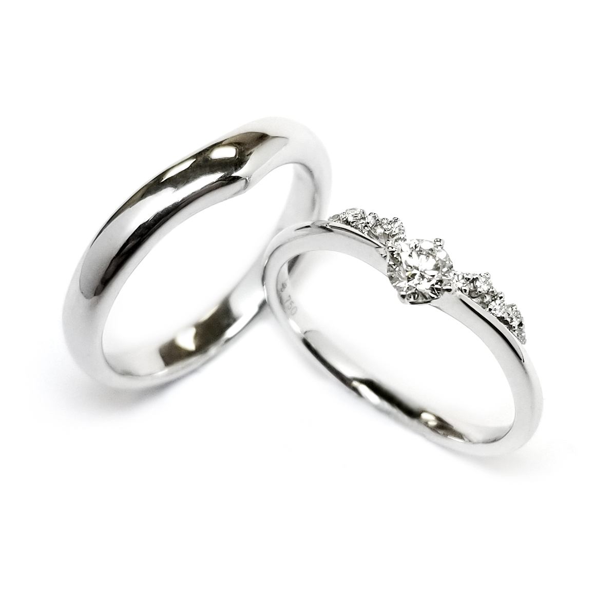 18K白金鑽石結婚戒指