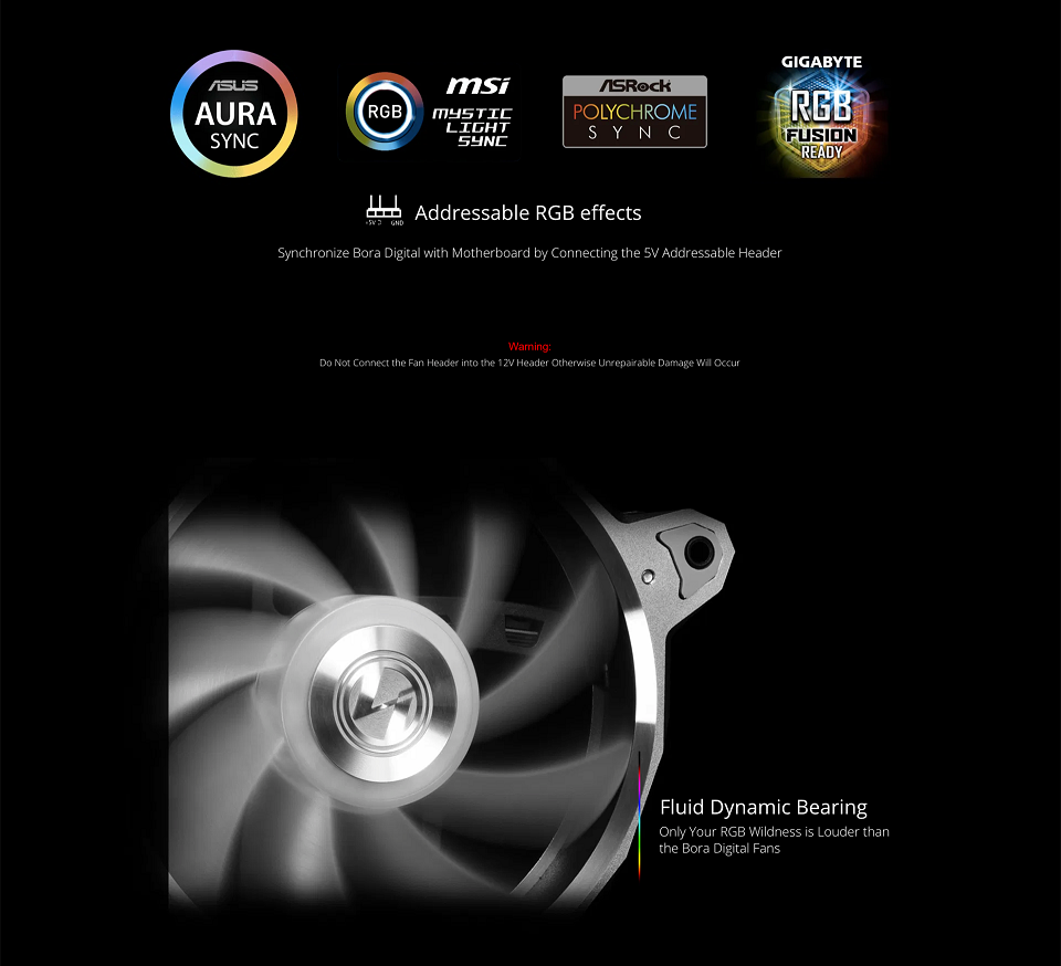 米特3C數位–LIAN LI 聯力 Bora Digital RGB風扇(銀)/BORA DIGITAL 3RS