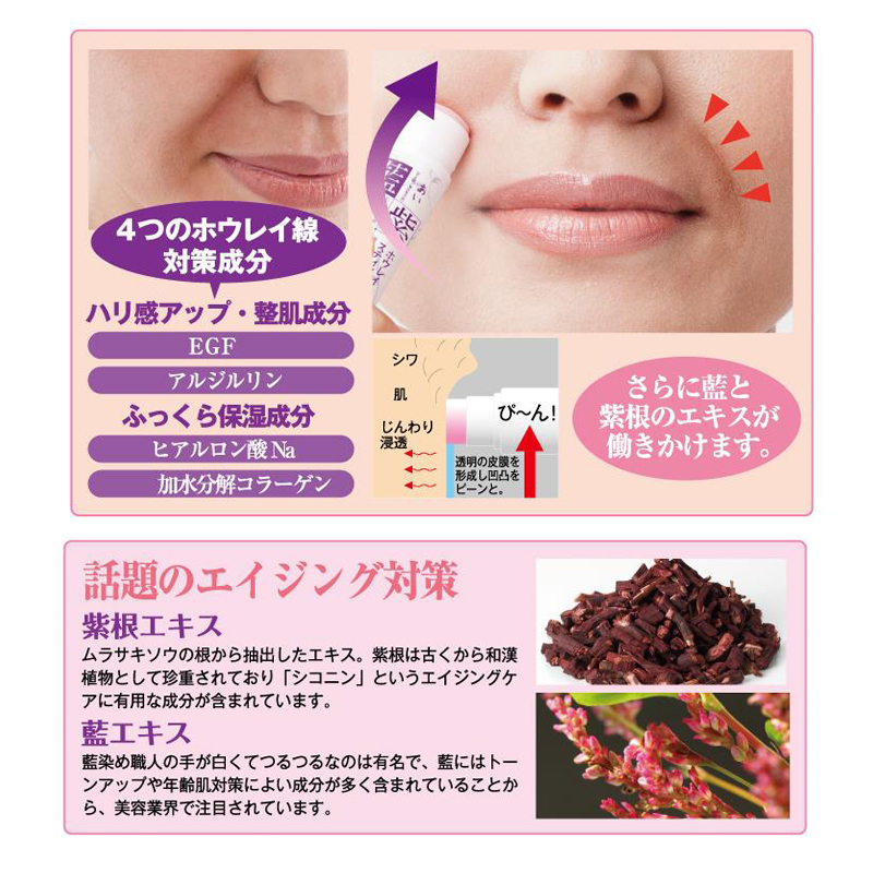 日本製藍紫根 笑紋/法令紋/魚尾紋修復神仙去紋美容棒