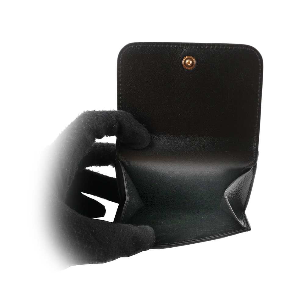 【BALENCIAGA】Mini款經典Logo牛皮壓釦三折短夾