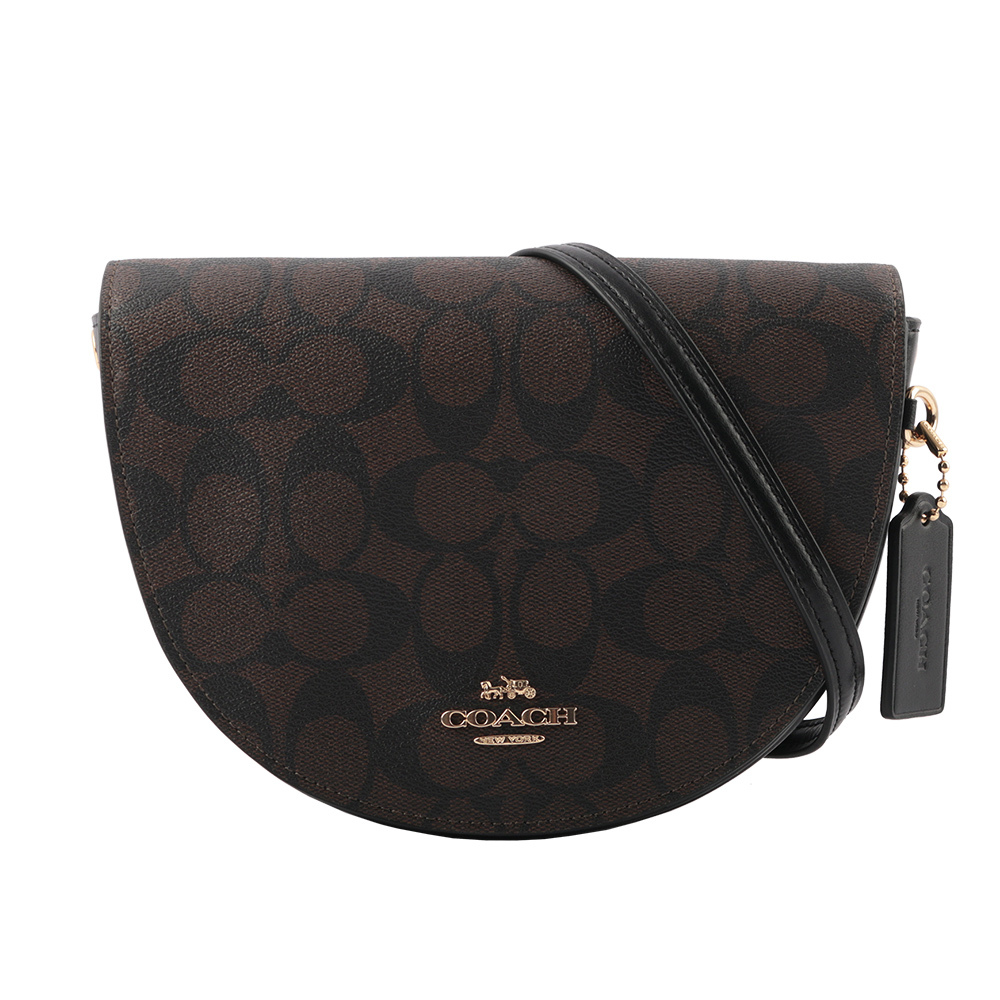 【COACH】ELLEN PVC Logo馬鞍造型斜背包