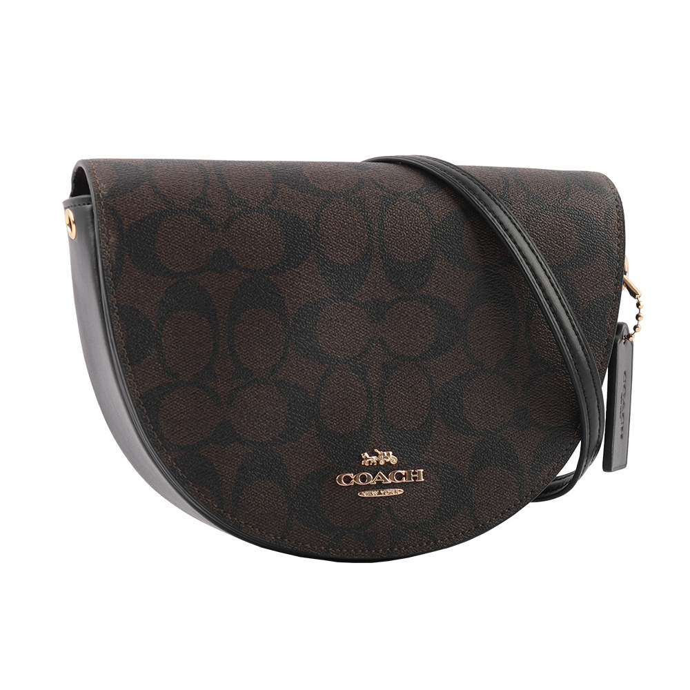 【COACH】ELLEN PVC Logo馬鞍造型斜背包