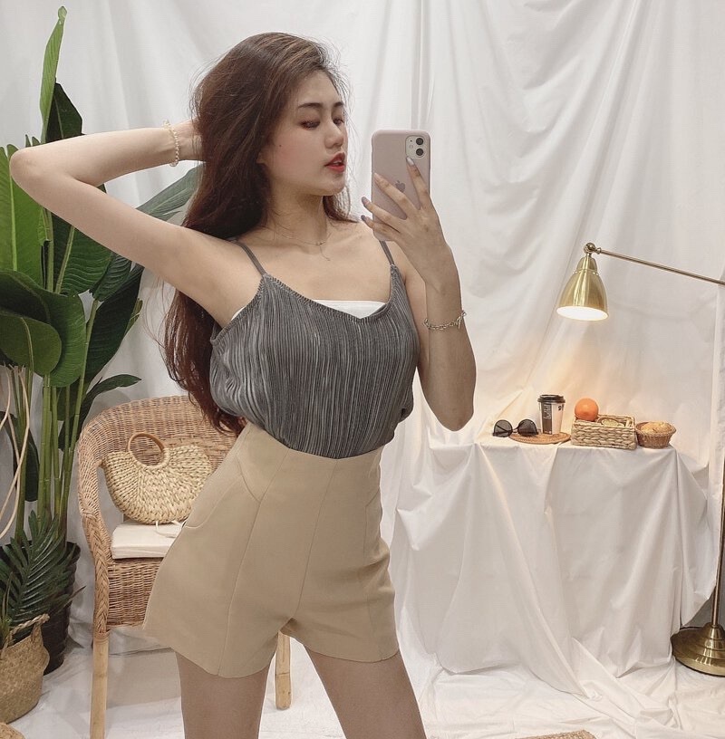 TOP1/爆瘦高腰西裝短褲/六色