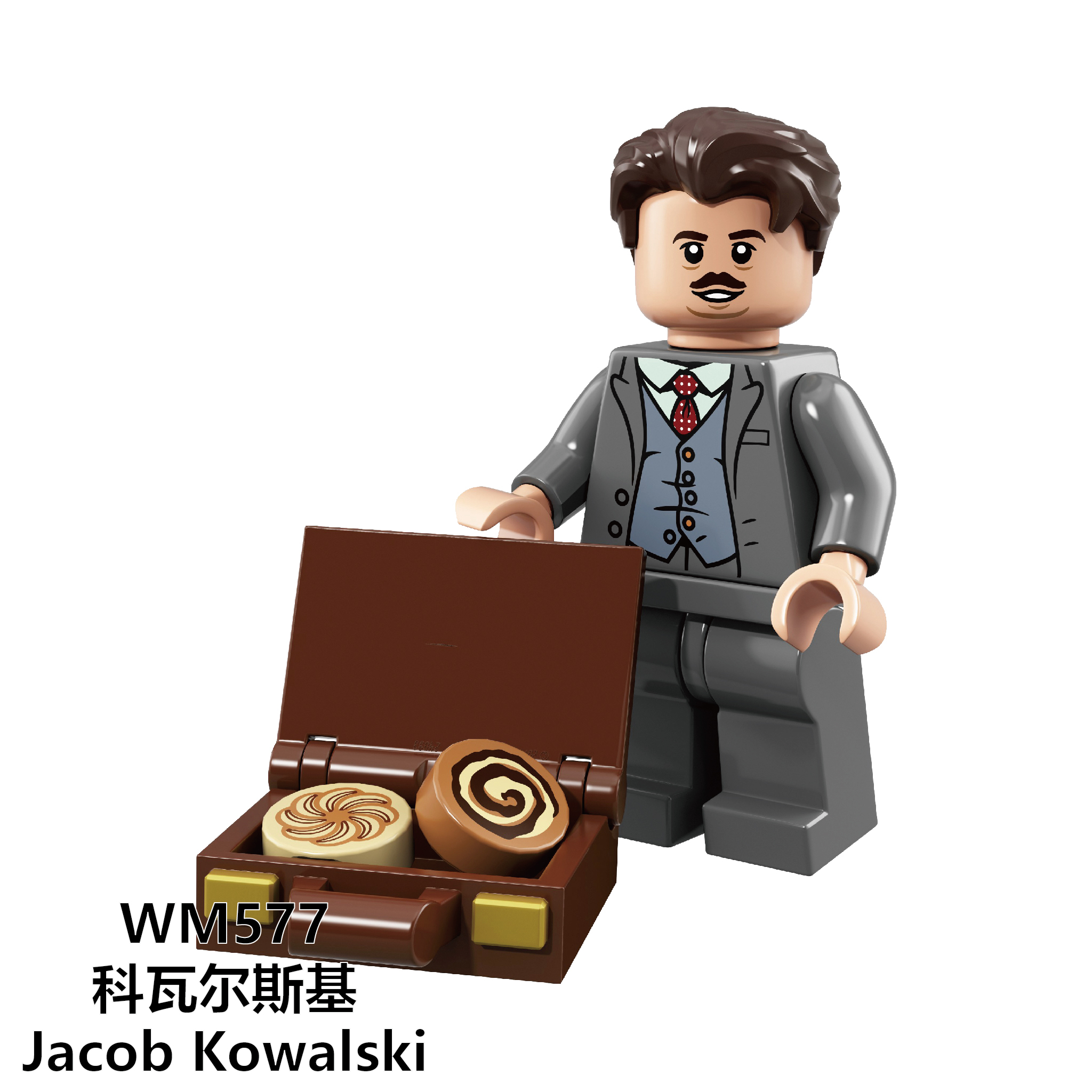 Jacob Kowalski Harry Potter Custom Minifigures Minifigs Fit Lego WM577