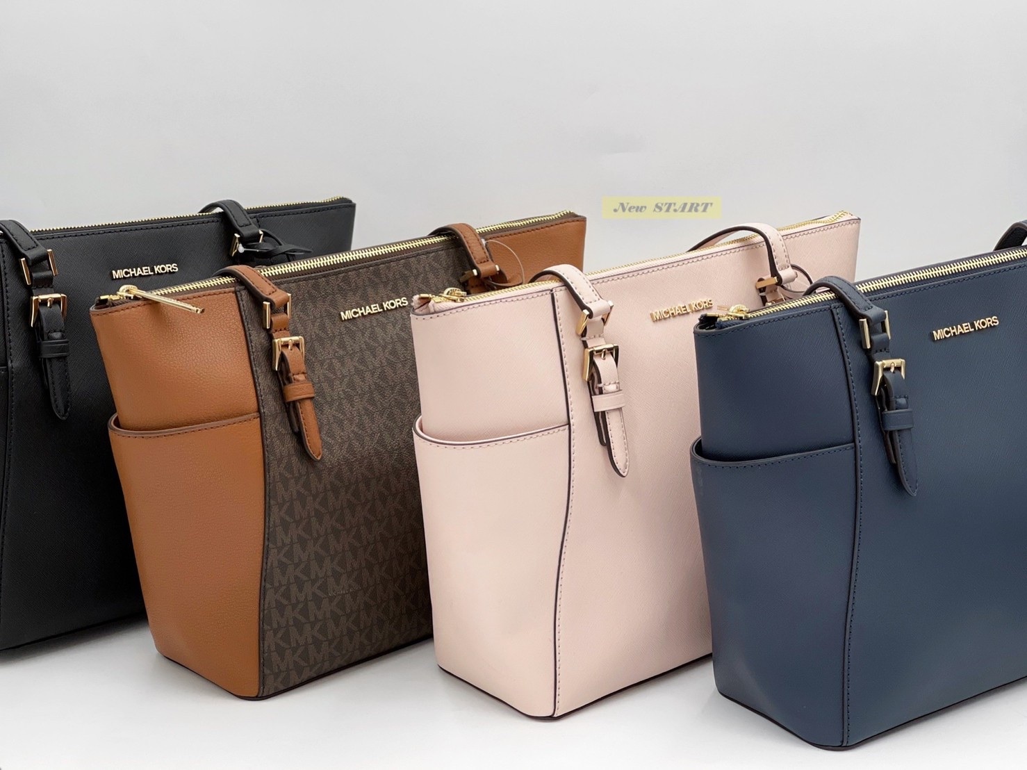 Michael Kors MK 側邊口袋 拉鍊水餃包 手提包 托特包
