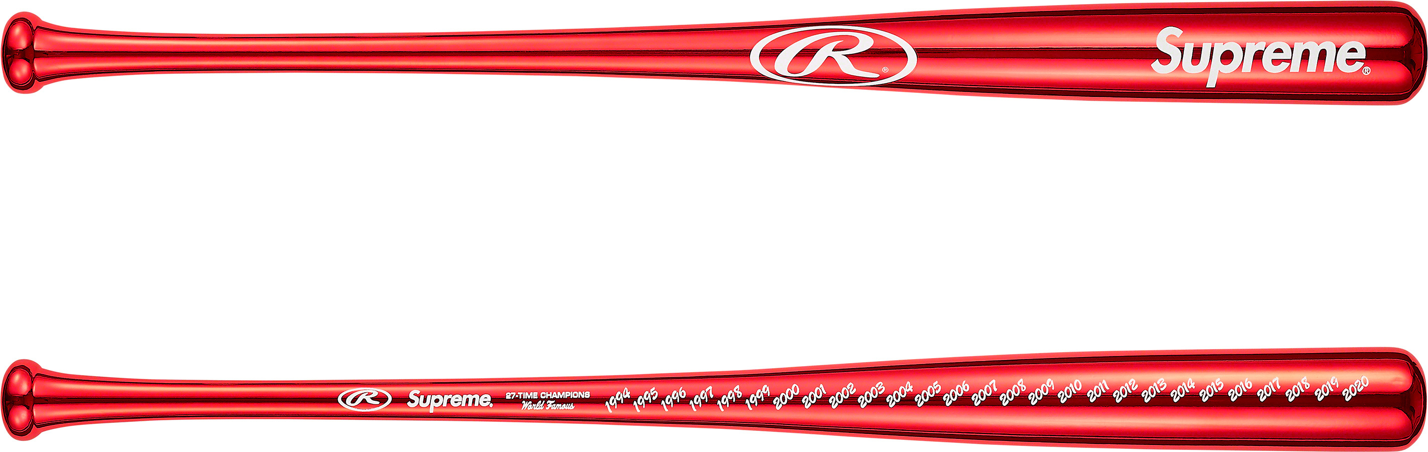 Supreme Rawlings Wood Baseball Bat red