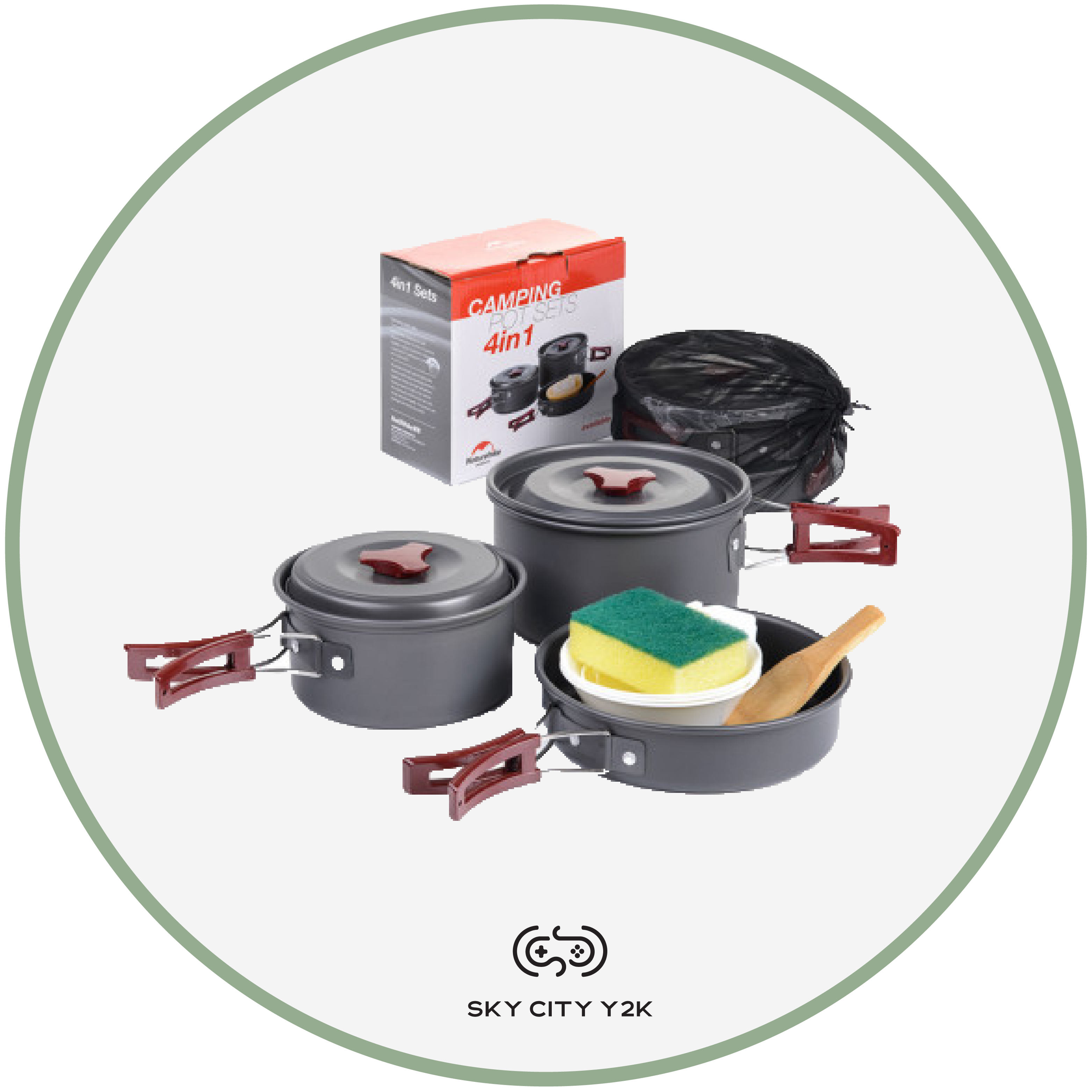 NatureHike Updated Camping Pot Sets 4 in 1 Portable Coo