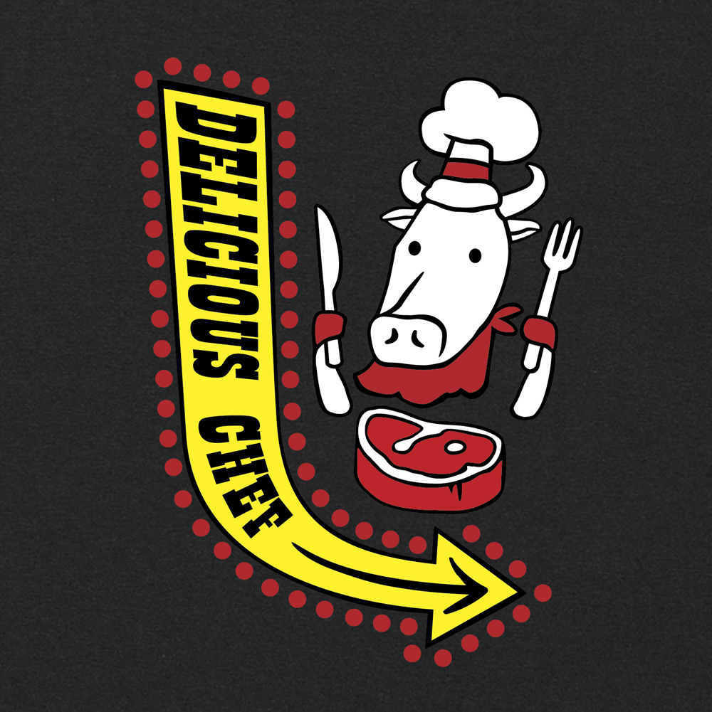 美食老闆T恤 - 牛排館