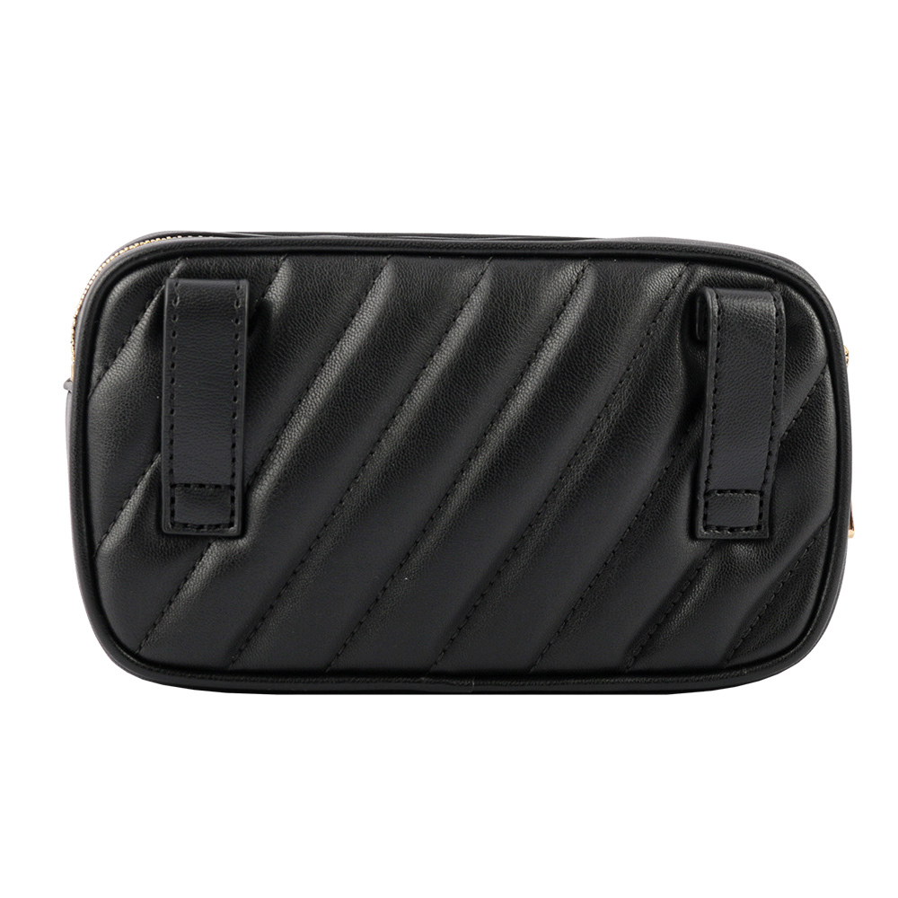 【Michael Kors】Rose 拚色皮革斜縫線設計腰包(迷你)(黑色/灰色/白色)35T0SXOC5U OPWHI