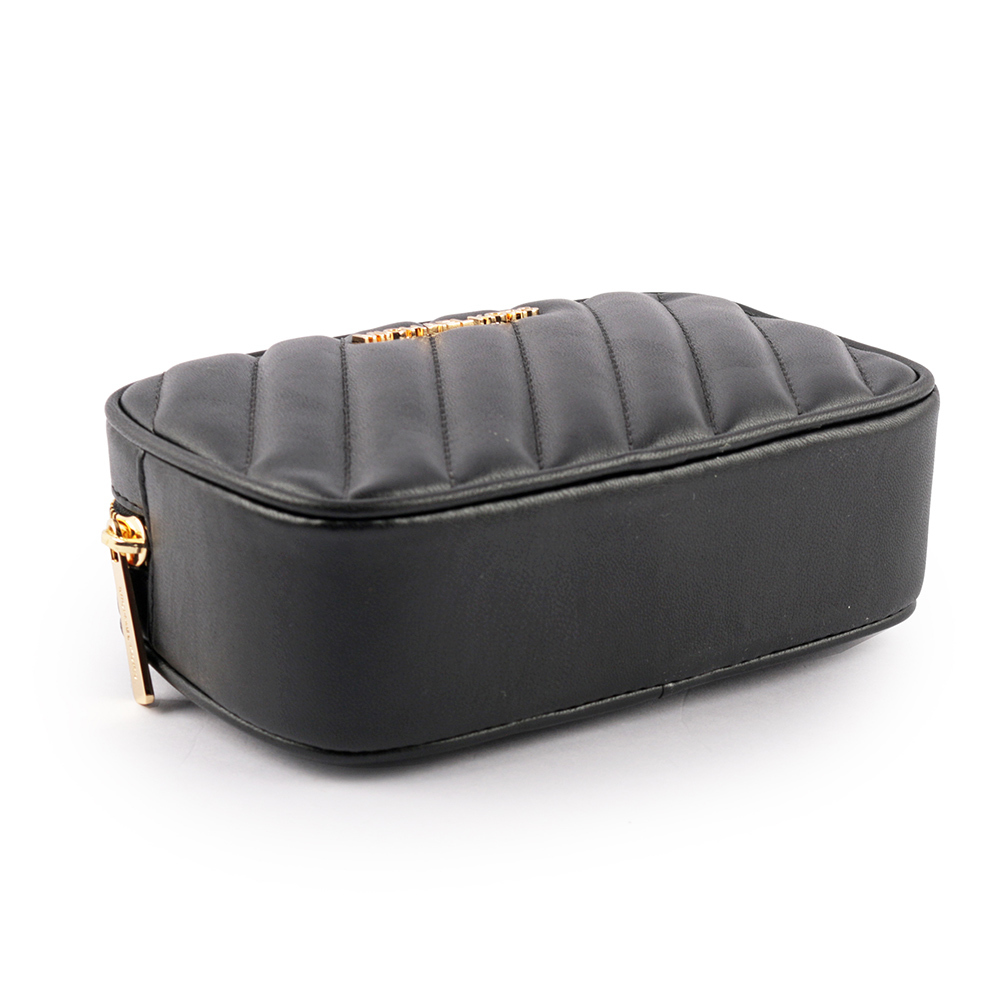 【Michael Kors】Rose 拚色皮革斜縫線設計腰包(迷你)(黑色/灰色/白色)35T0SXOC5U OPWHI