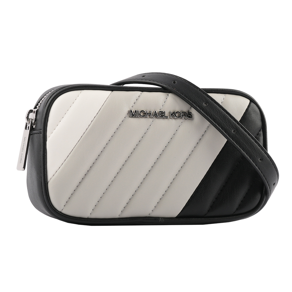 【Michael Kors】Rose 迷你拚色皮革斜縫線設計腰包