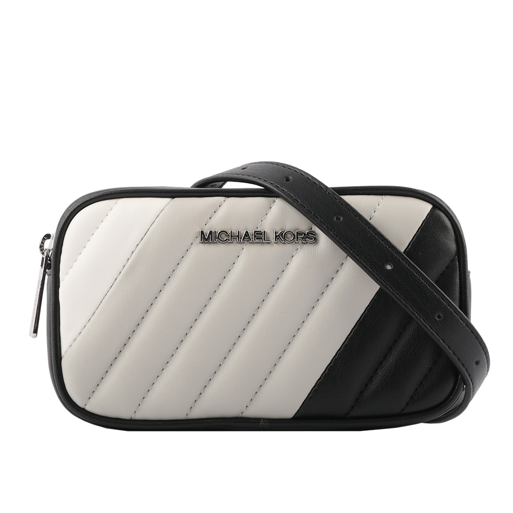 【Michael Kors】Rose 迷你拚色皮革斜縫線設計腰包