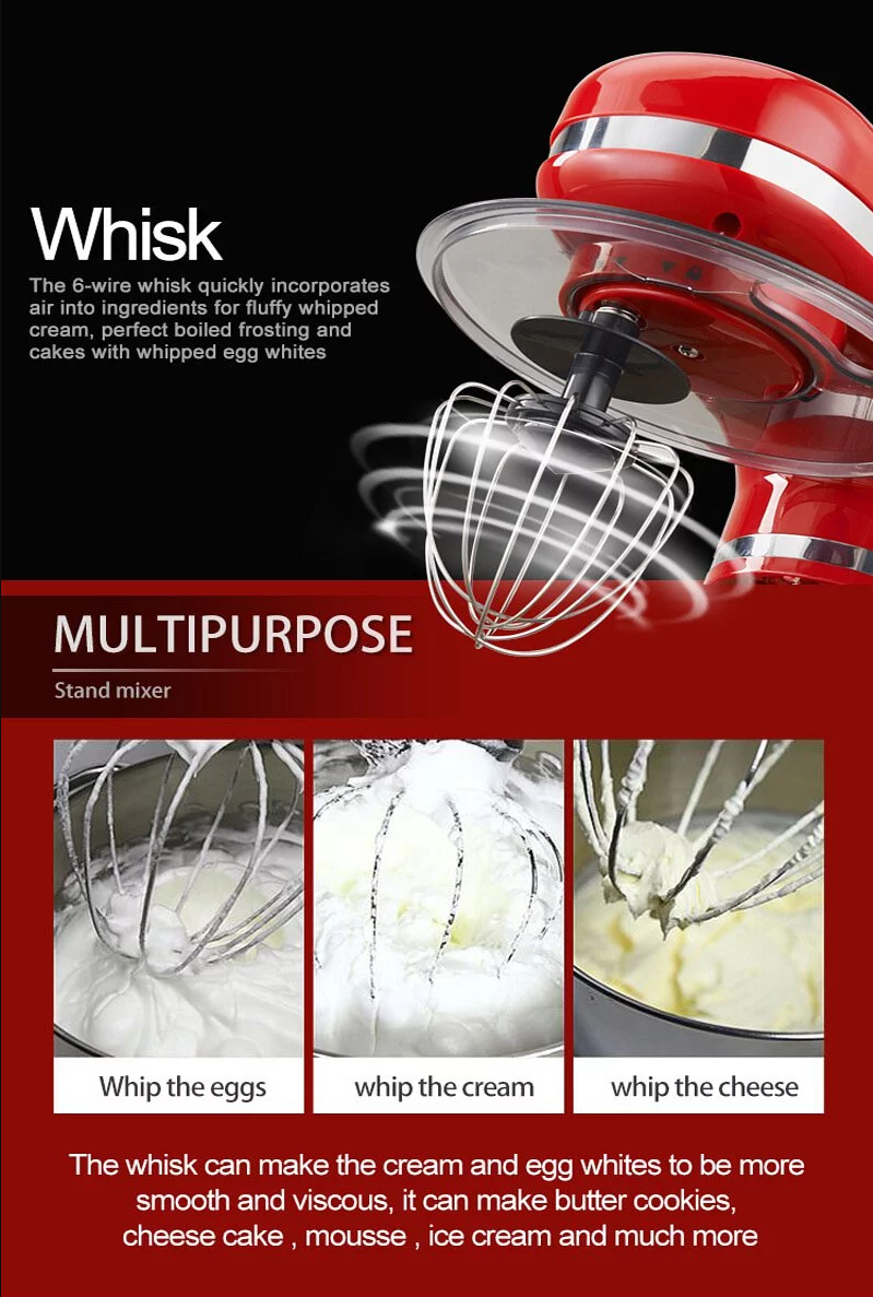 美國品牌 BioloMix 1200W 不鏽鋼5L家用廚師機