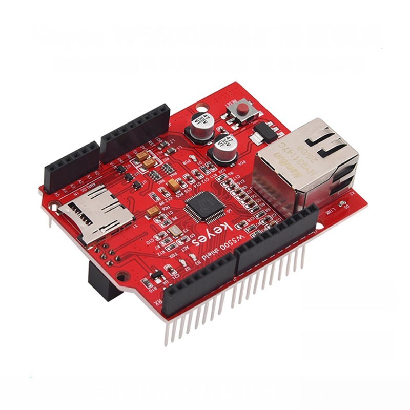 W5500 網路模組 擴充板 (相容Arduino) (紅板)