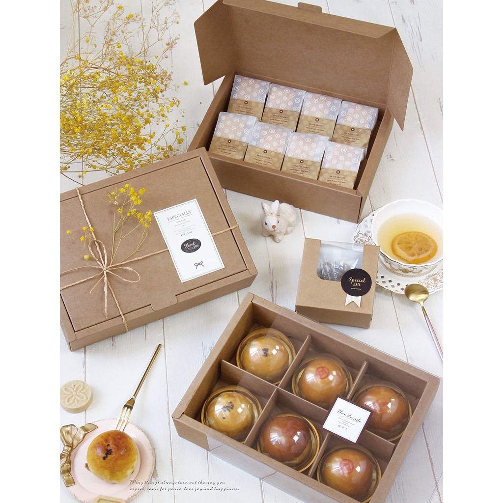 T10 上掀月餅紙盒-牛皮無印 10入/包 【3-643001】