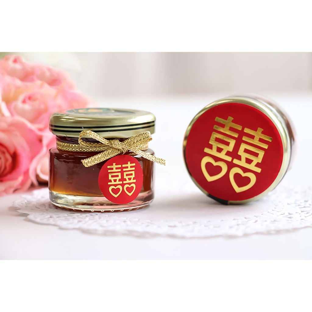 禮品貼紙-囍字貼紙(小) 96枚*2包 直徑2cm【01-09103】