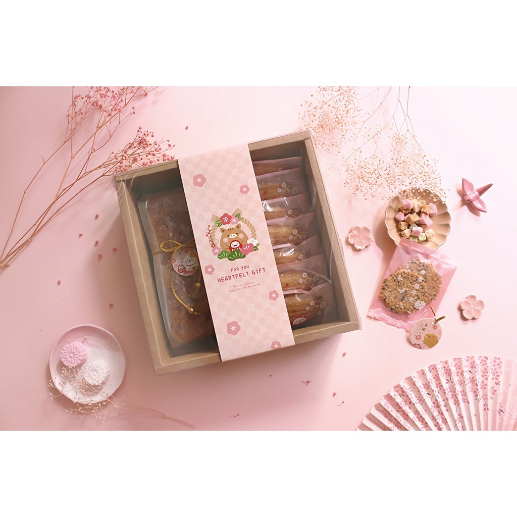 包裝紙封/腰封-花漾萌萌豬 30張入 61.5*8.5cm【3-239076】