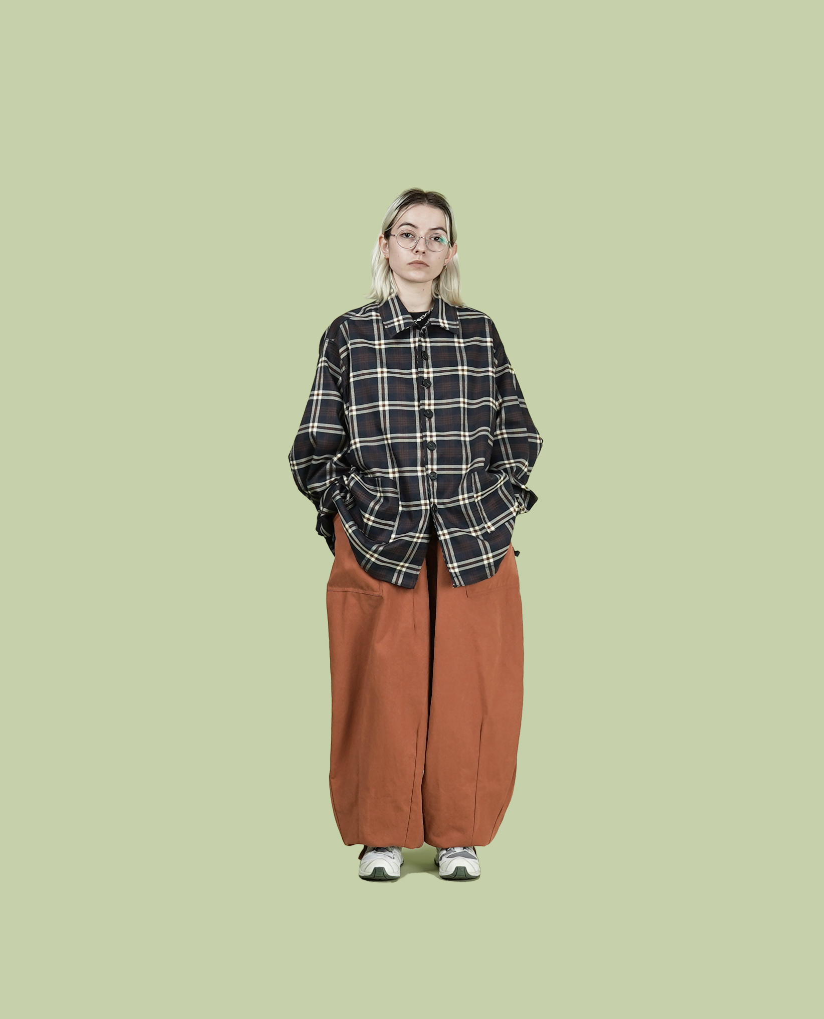 O.POism 歐波医生方口袋足口綁帶寬褲