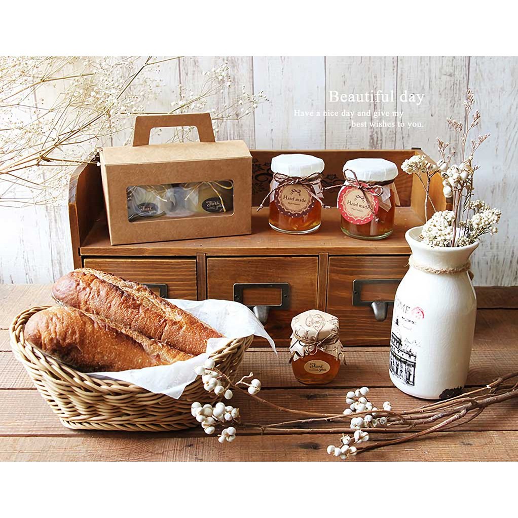 鏤空果醬提盒2入裝-牛皮無印 10入/包 14.8*7*8.4cm【3-2916100】