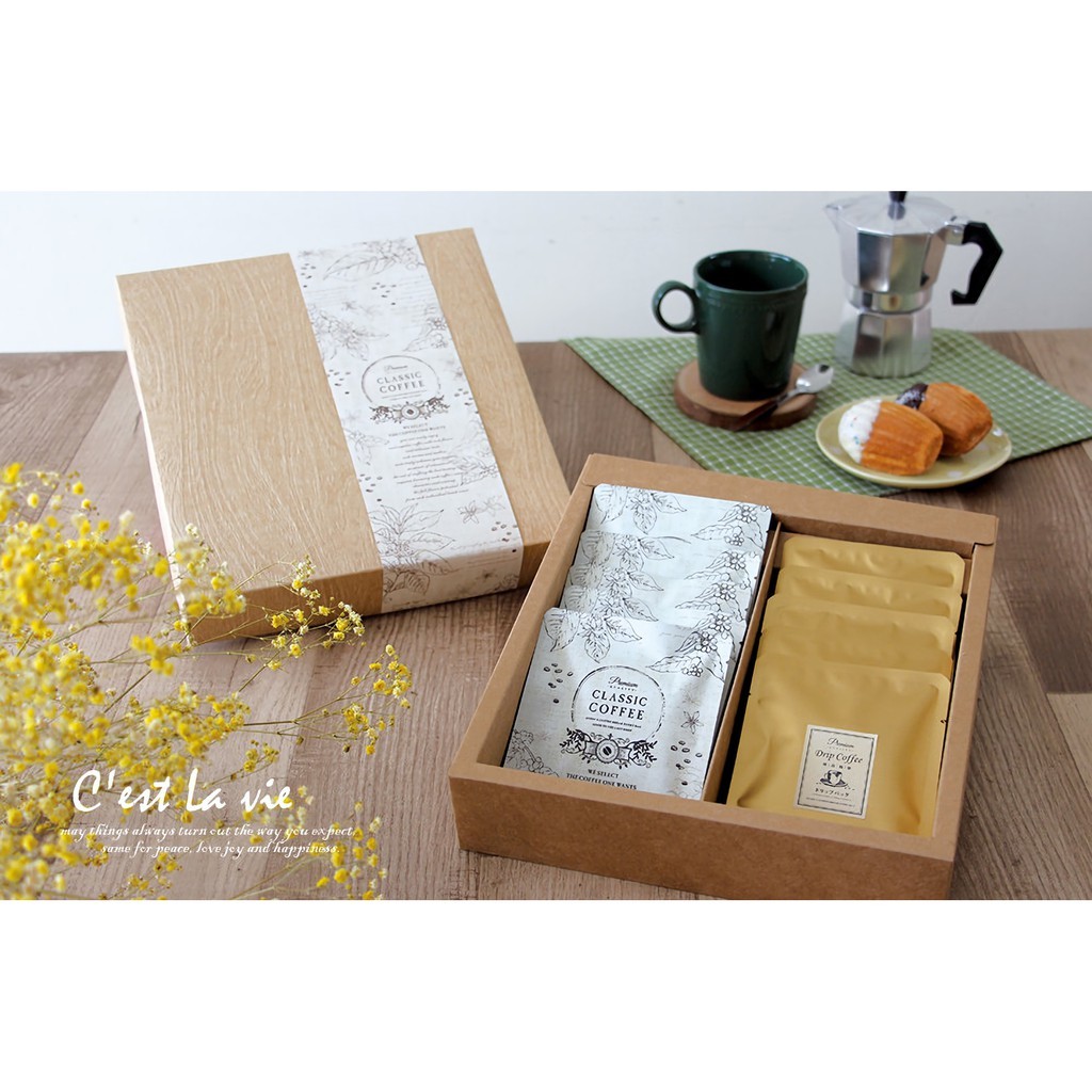 單層禮盒-牛皮無印(壓木紋) 10入/包  【3-652009】