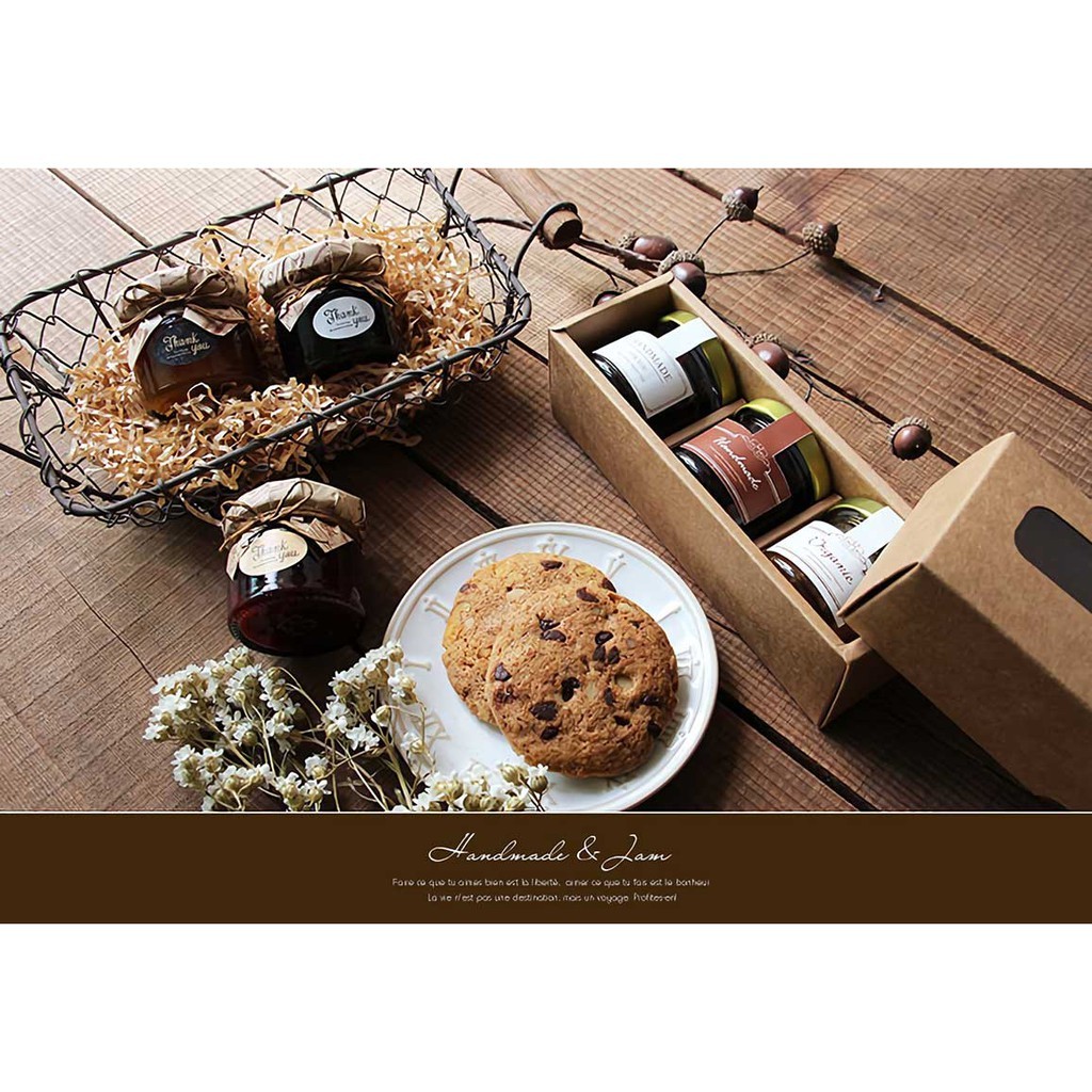 上下蓋鏤空果醬盒3入裝-牛皮 10入/包 16.2*4.8*5*0.5cm【3-39004-3】