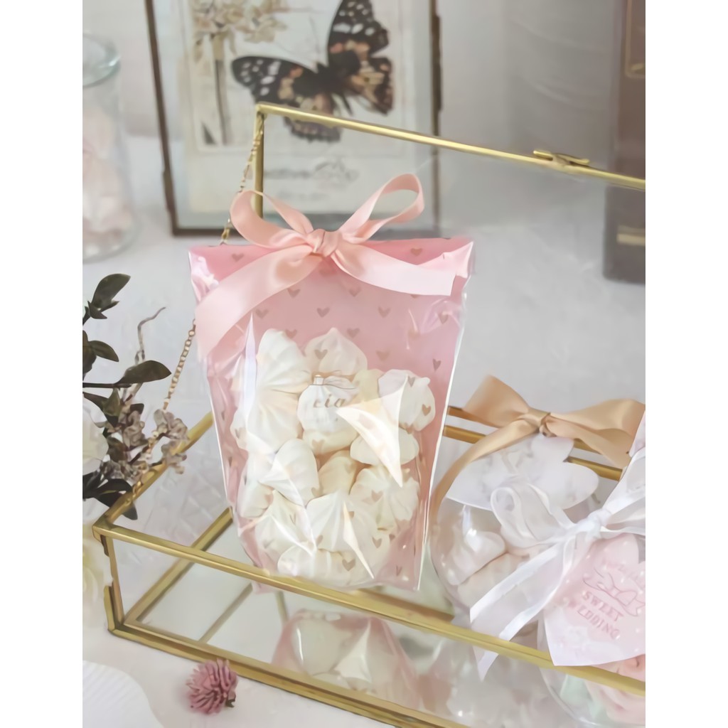 OPP立體糖果袋-金色愛心 100入/包 12*20cm【4-151220-17】