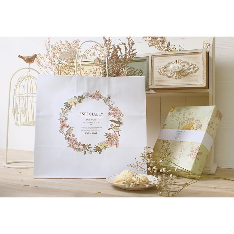 大6K-L手提紙袋/咖啡袋-花語鳥(咖啡袋) 25入 18.8*18.8*9.8cm【3-2810655】