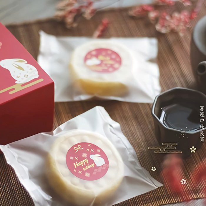 禮品貼紙-花月小兔 32入*2包 直徑3.5cm【01-71203501】