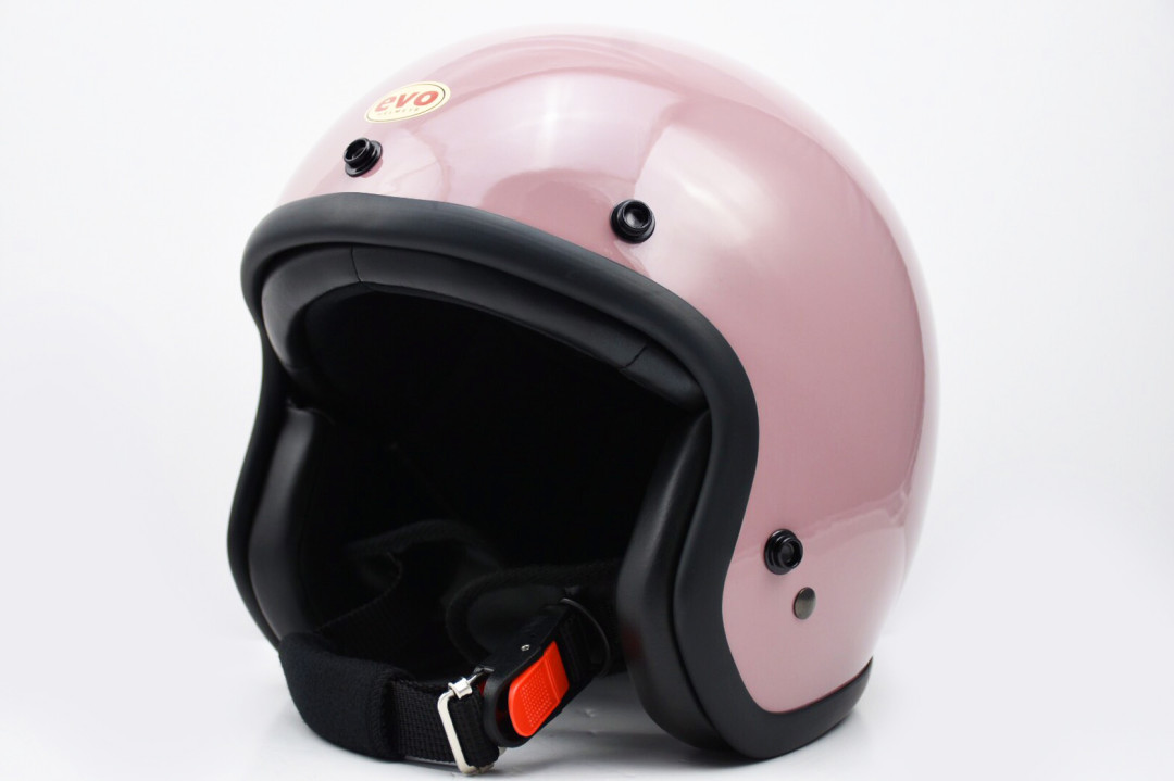 EVO CA-310 黑膠邊 法國粉 3/4罩 復古帽