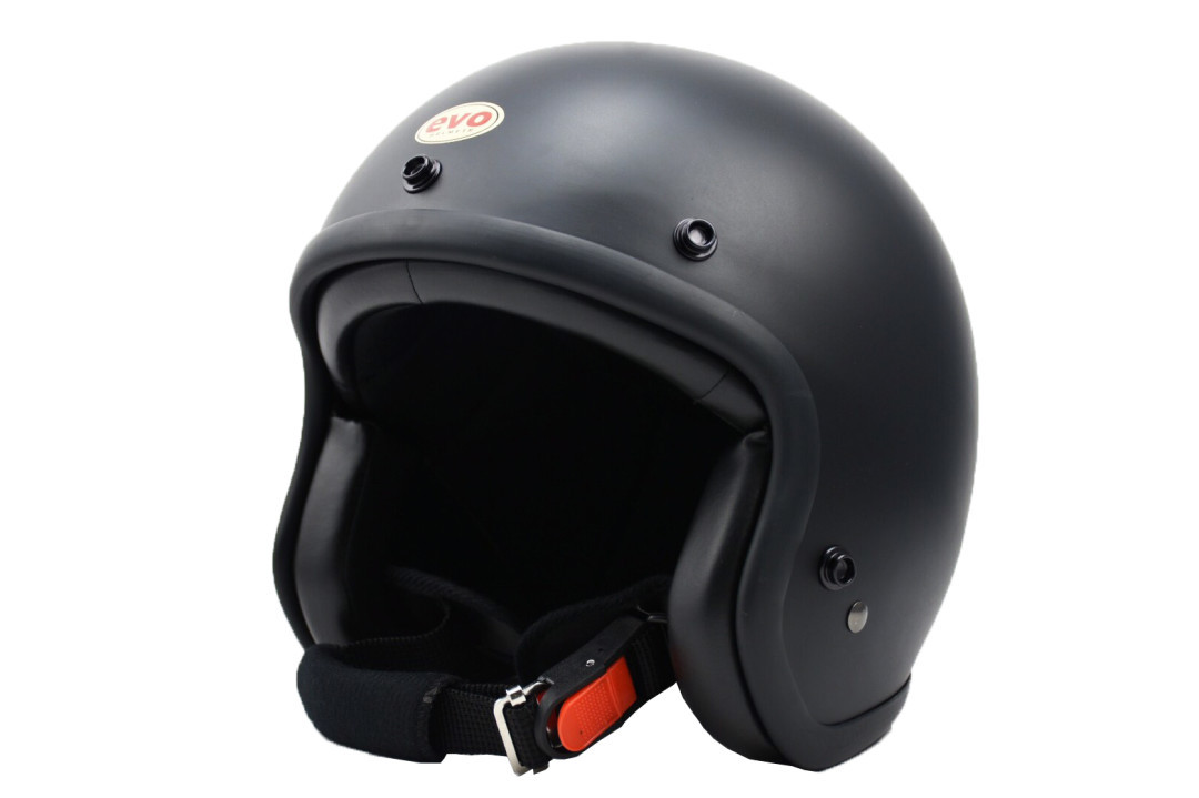 EVO CA-310 黑膠邊 消光黑 3/4罩 復古帽