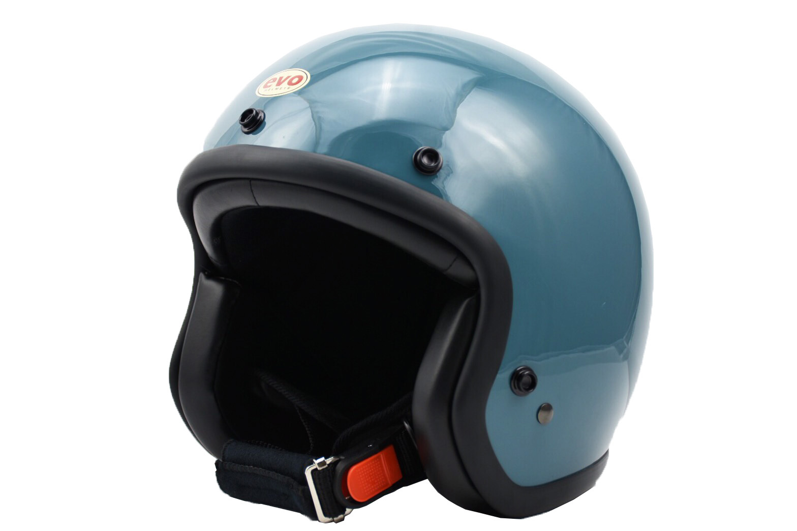 EVO CA-310 黑膠邊 鴨母藍 3/4罩 復古帽