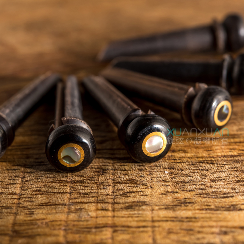 John Pearse - 水牛角弦釘(6顆/組) 附真皮皮套 吉他弦釘 止弦釘