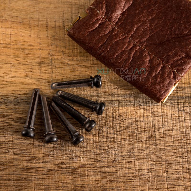 John Pearse - 水牛角弦釘(6顆/組) 附真皮皮套 吉他弦釘 止弦釘