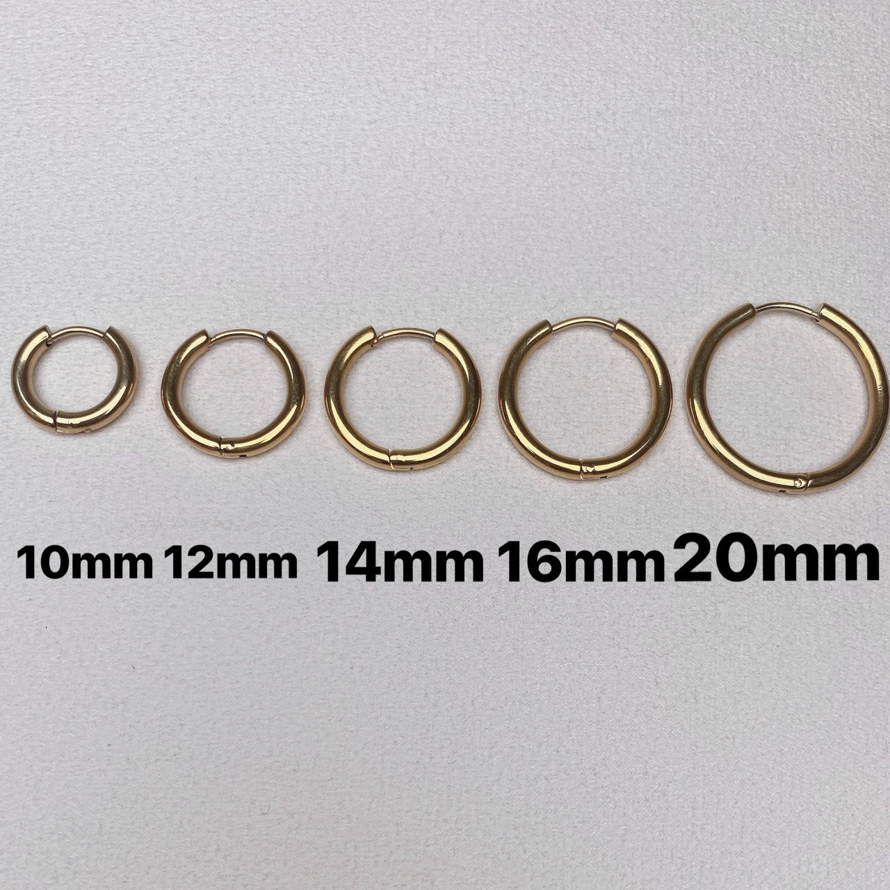 抗敏鋼 金色圓面鋼易扣式耳環(單支價)