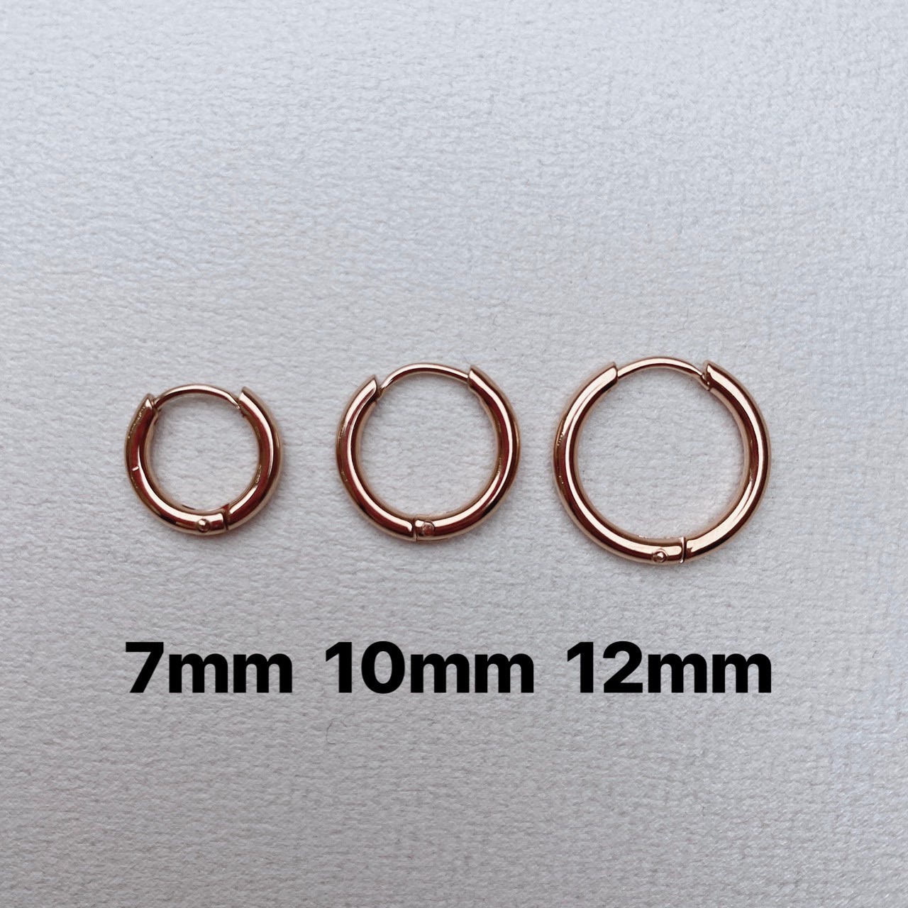 抗敏鋼 玫瑰金色圓面鋼易扣式耳環(單支價)