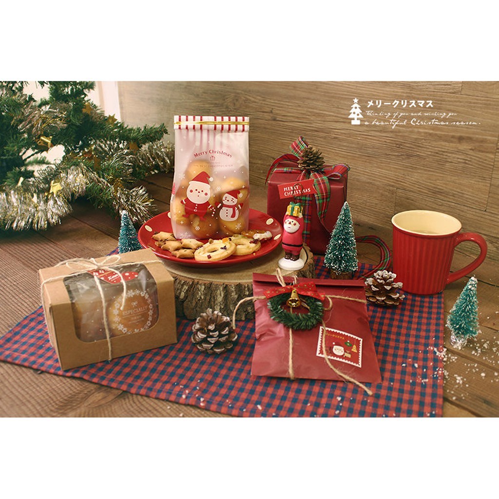 折角點心袋(霧面)-耶誕慶典 50入/包 9*25*5.5cm【47530002】