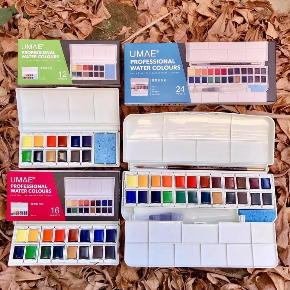 專家級 塊狀水彩 (12色 / 16色 / 24色) 奧馬水彩 UMAE