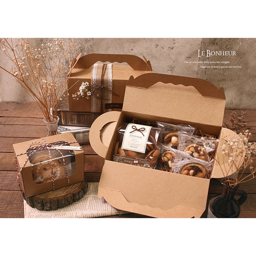 手提盒/野餐盒(中) 牛皮無印 10入 【3-2914011】