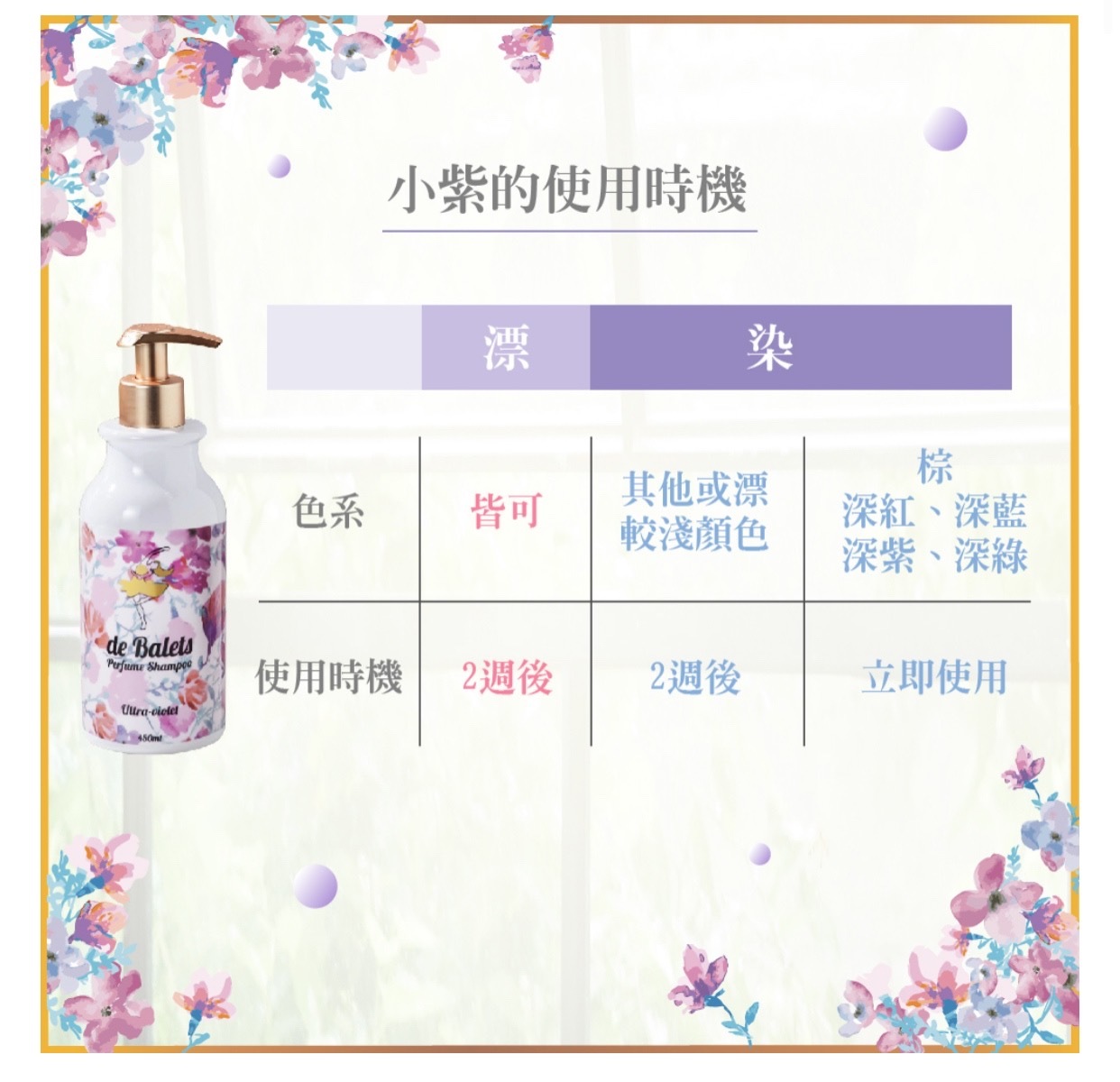 deBalets小巴黎 - SPA級香水護色賦活洗髮精(小紫)-淡雅晚香450ml