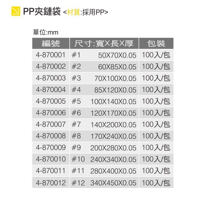 PP夾鏈袋-【12號】 100入/包 34*45cm【4-870012】