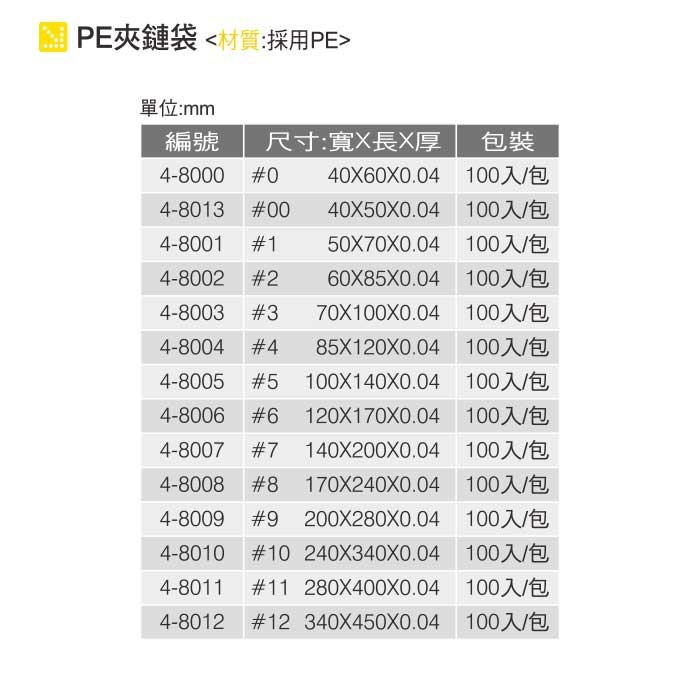 PE夾鏈袋-【5號】 100入/包 10*14cm【4-8005】